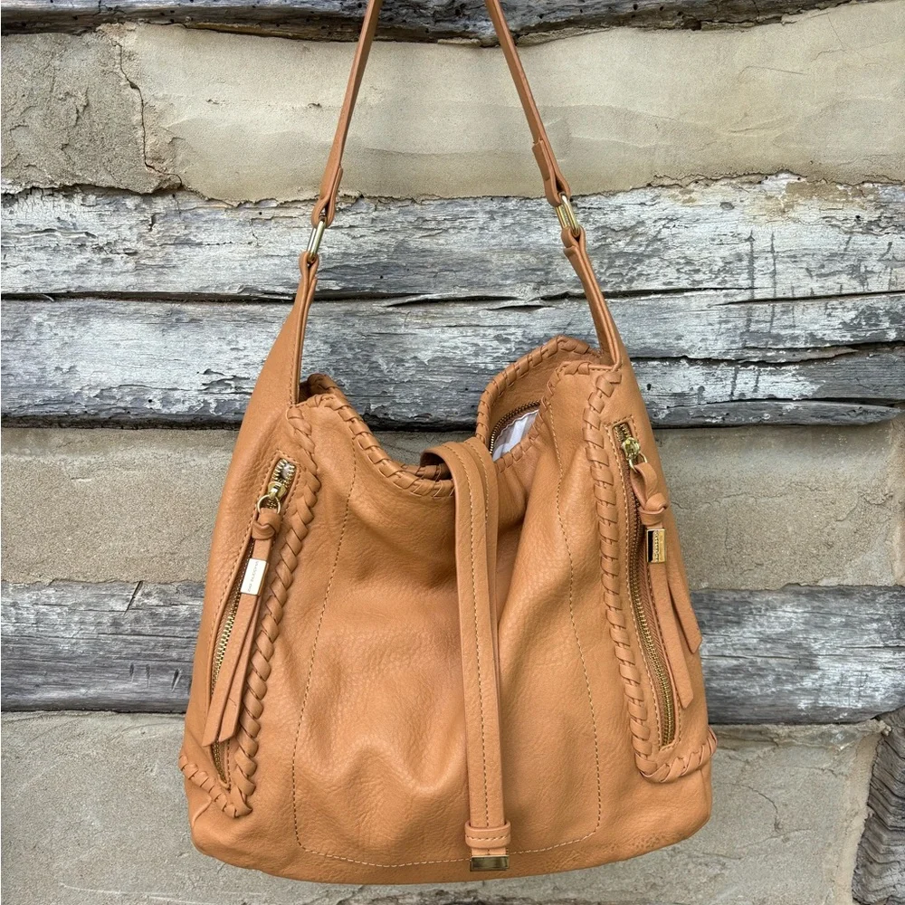 Big Buddha Camel Color Soft Leather Like Shoulder/Satchel
